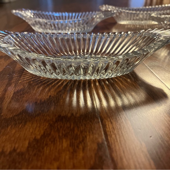 Vintage National Glass Clear Jeannette 9” Gondola Sundae Dessert Dishes Set Of 5 - Picture 2 of 10